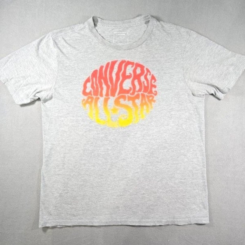 Converse All Star T-Shirt Graphic Tee Round‎ Multicolor Logo Women's Small